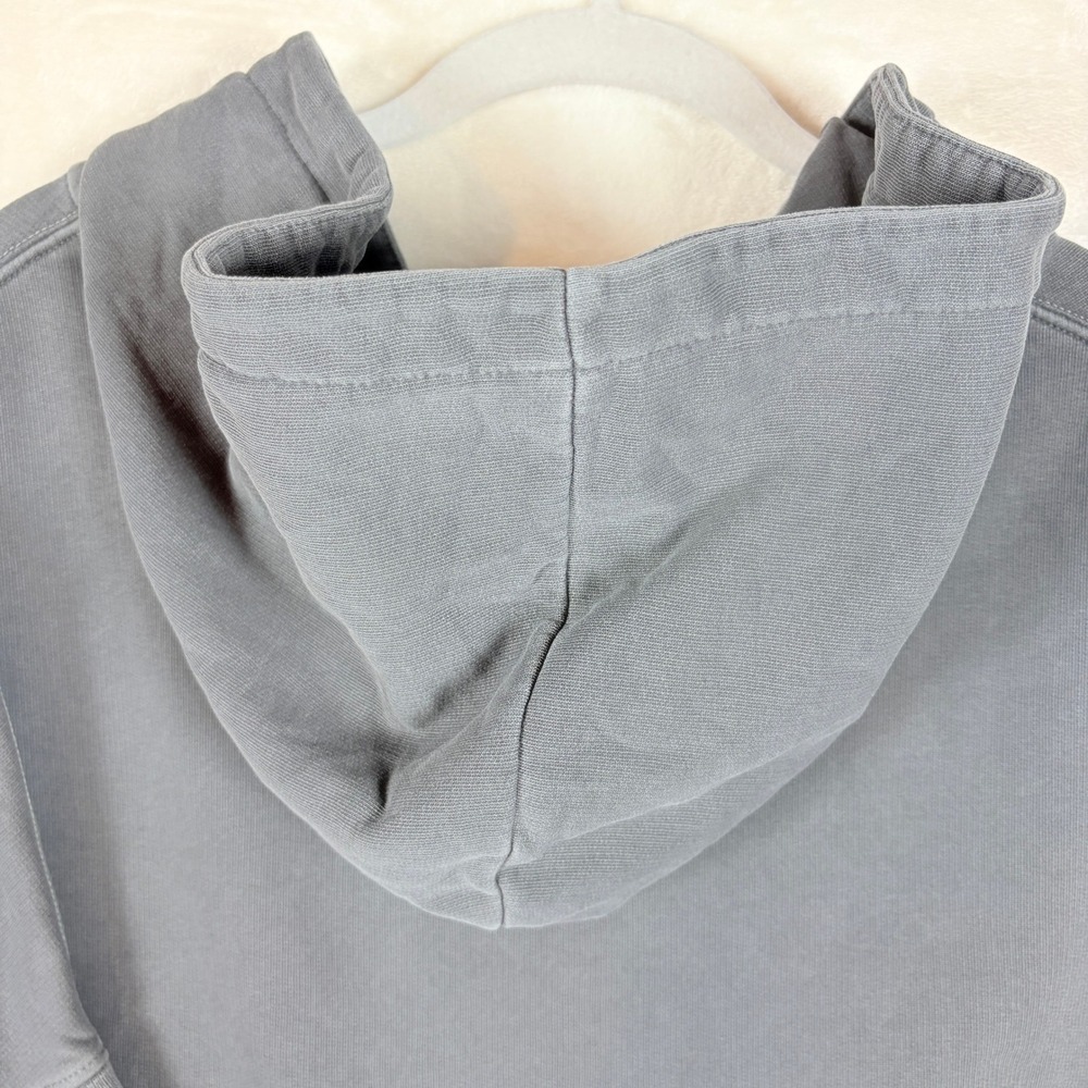 ALLSAINTS Xonda Full Zip Hoodie Women Sz Medium Gray Cotton Distressed Oversized - Picture 12 of 16